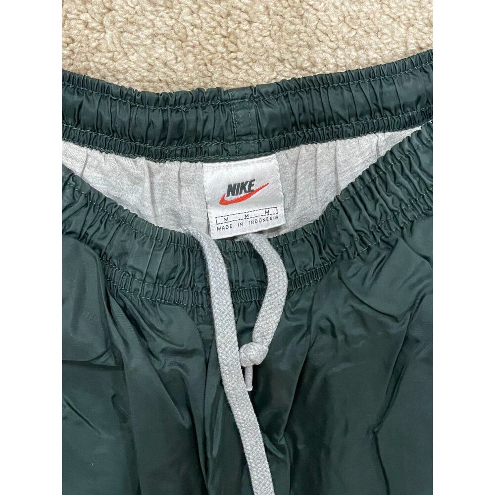 VINTAGE 90s Y2K Nike White Tag Green Nylon Wind Pants Adult Men's Size M Joggers - Picture 9 of 15